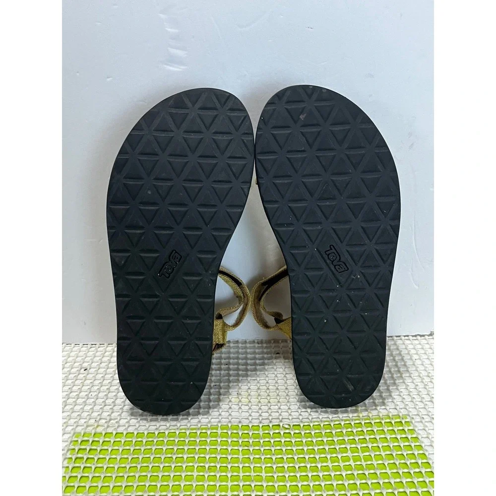 Teva Midform Universal Sandals Women's 9 Metallic Gold Champagne Platform GOOD